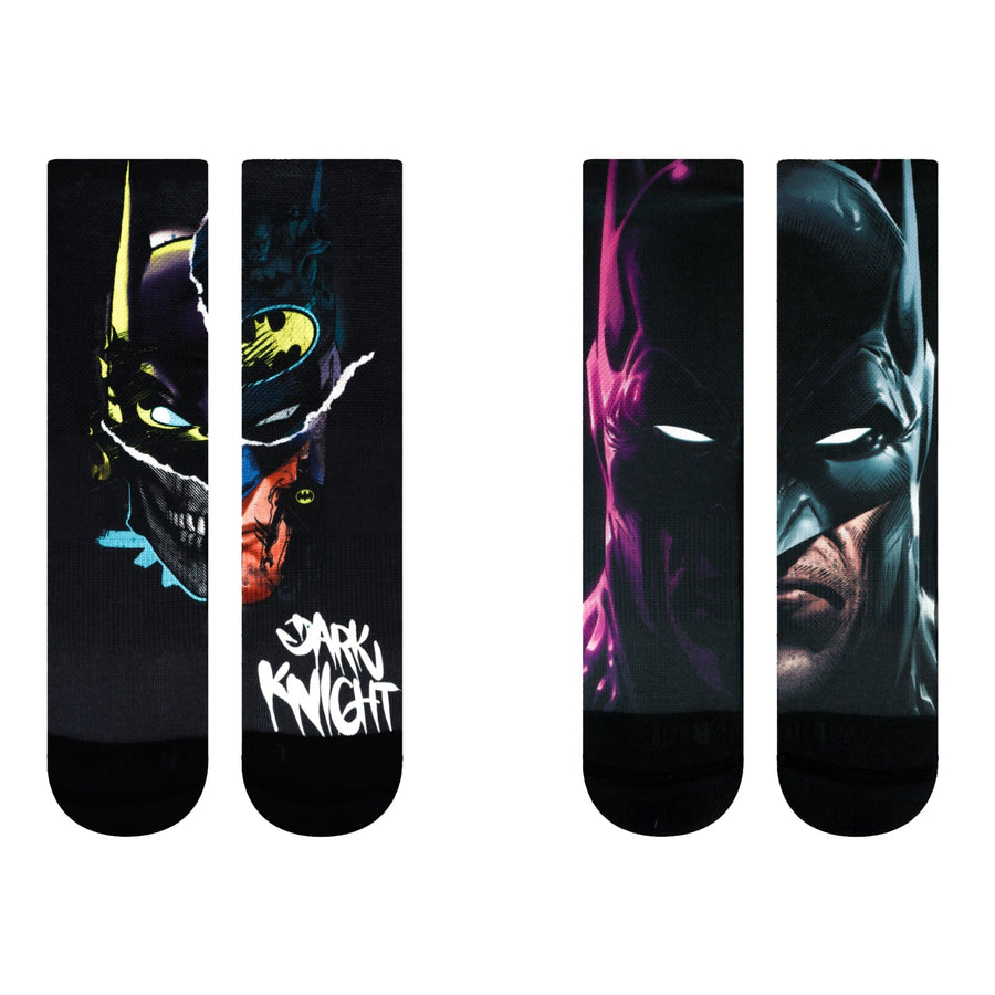 DC Comics Socks Batman Split Face Crew Socks 2 Pack
