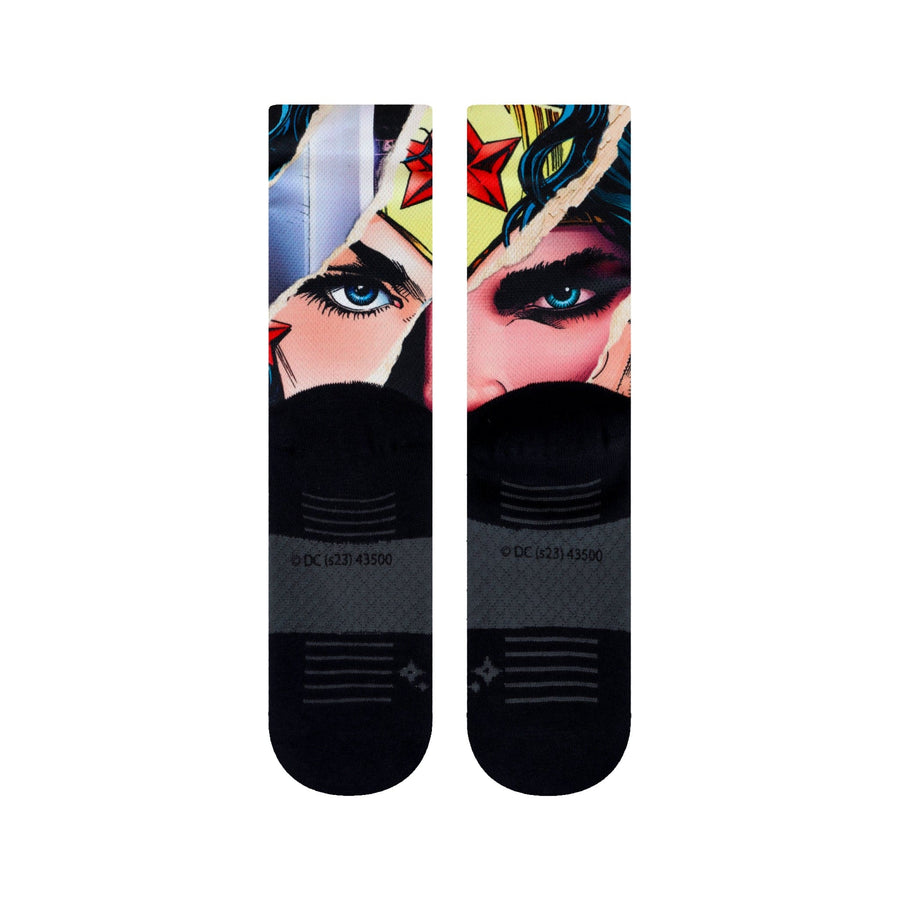 DC Comics Socks Wonder Woman Split Face Crew Socks