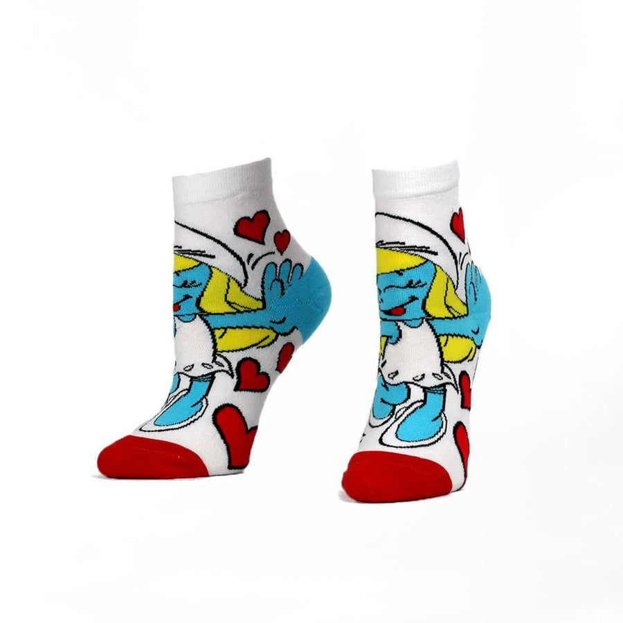 NVRLND Socks Kids (OS) Smurfs Smurfette Hearts Kids