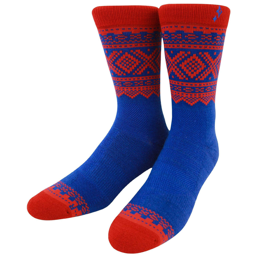 NVRLND Socks Marius Blue Red 75 Wool Crew