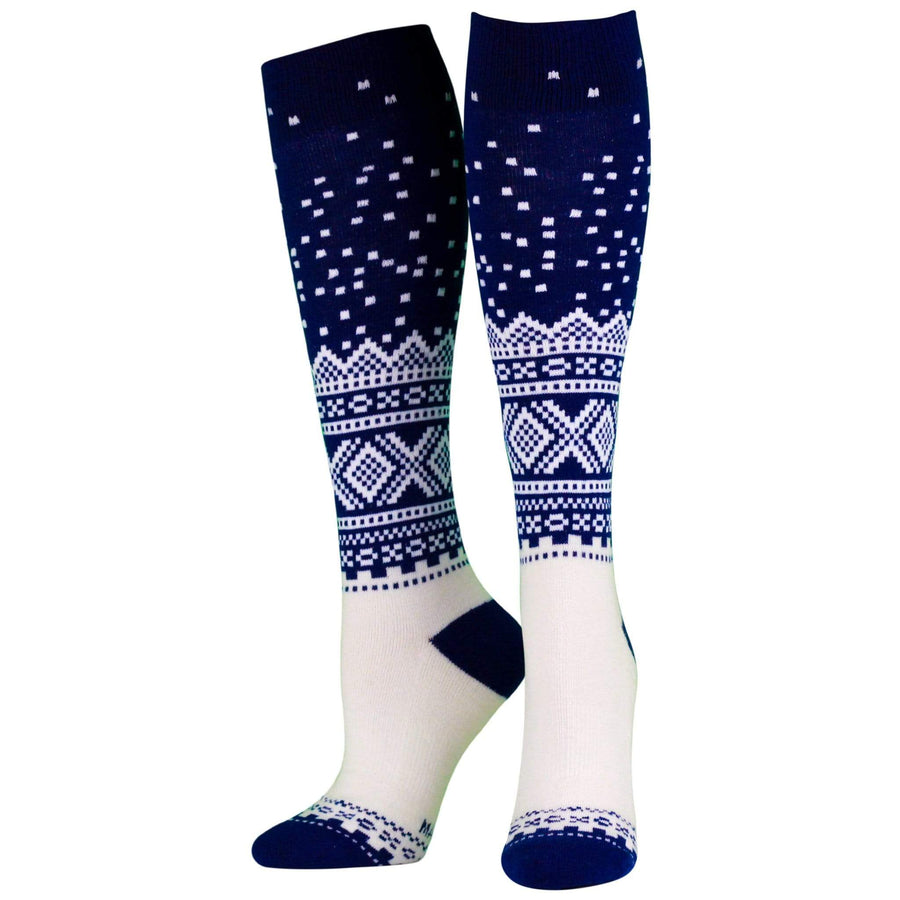 NVRLND Socks Marius Wool Navy Knee-High