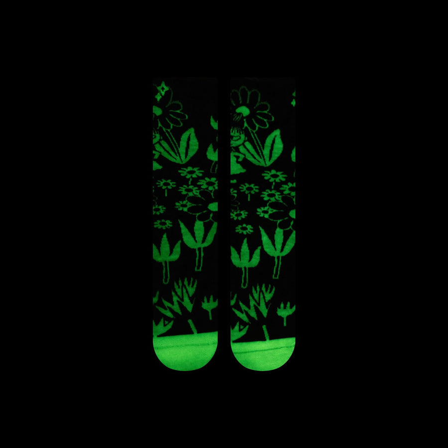 NVRLND Socks Moomin Little My Flower Glow Crew Socks